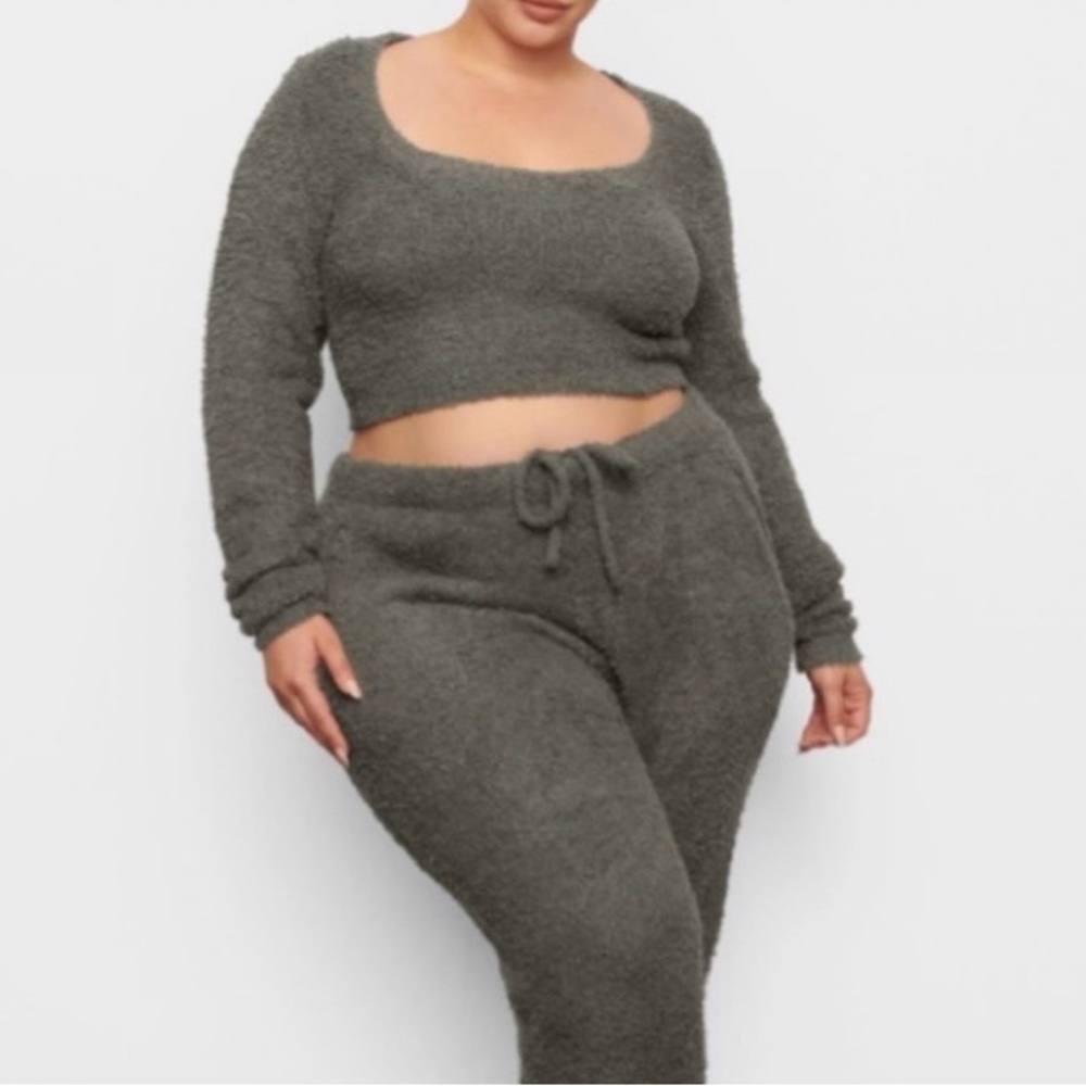 Skims Cozy Knit Crop Top in Juniper Size 4/5 X